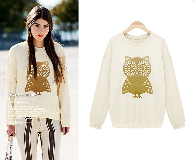 Printed Owl Sweater on Luulla